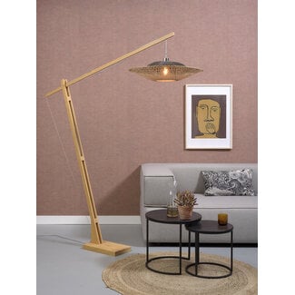 Good&Mojo Vloerlamp Kalimantan Bamboe Zwart/Naturel