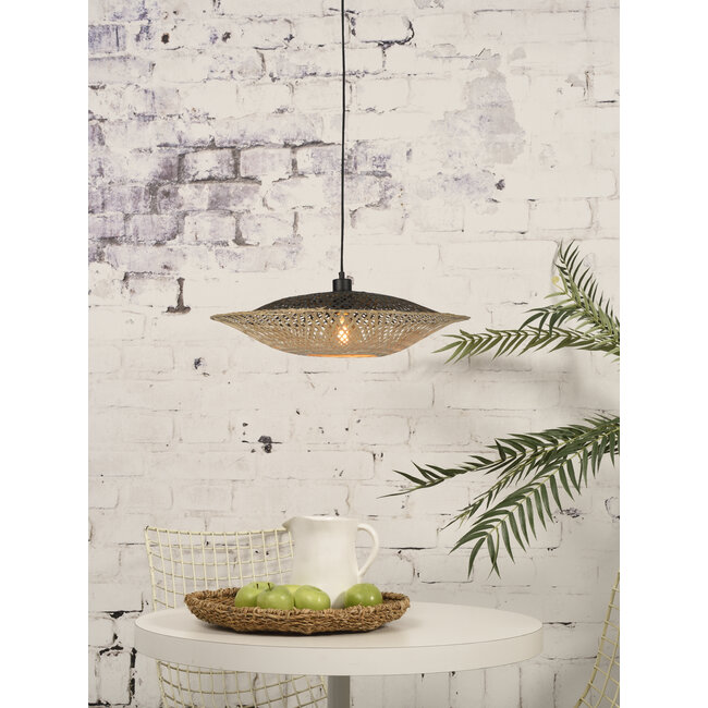 Good&Mojo Hanglamp Kalimantan bamboe plat Ø44 S