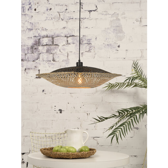Good&Mojo Hanglamp Kalimantan bamboe plat Ø60 M