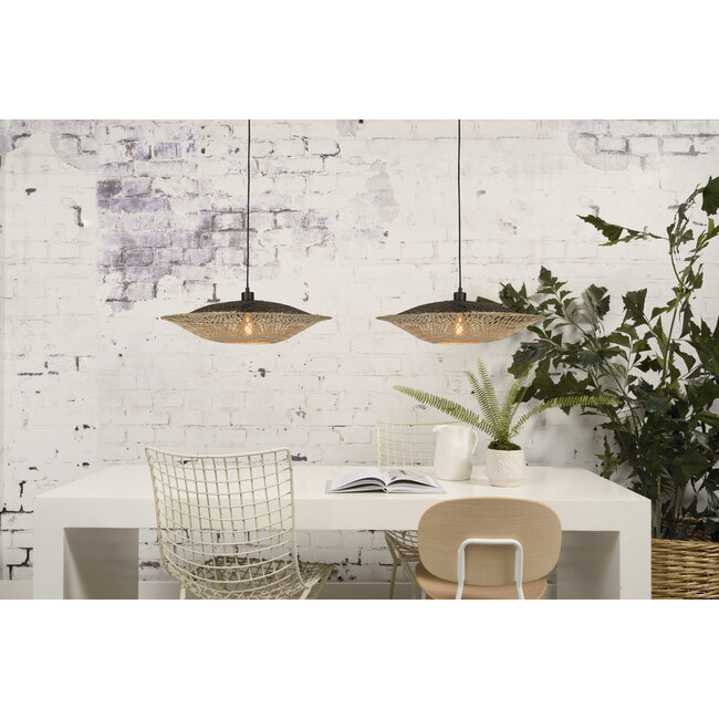 Good&Mojo Hanglamp Kalimantan bamboe plat Ø60 M
