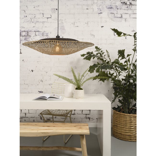 Good&Mojo Hanglamp Kalimantan bamboe plat Ø87 L