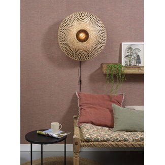 Good&Mojo Wandlamp Kalimantan bamboe plat Ø60 M