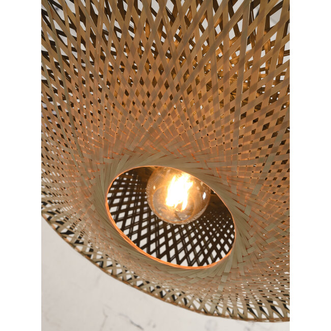 Good&Mojo Wandlamp Kalimantan bamboe plat Ø87 L