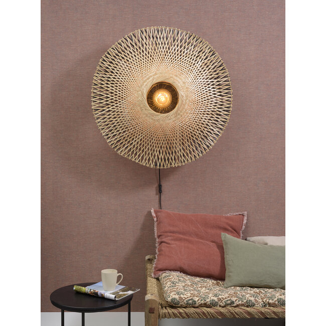 Good&Mojo Wandlamp Kalimantan bamboe plat Ø87 L