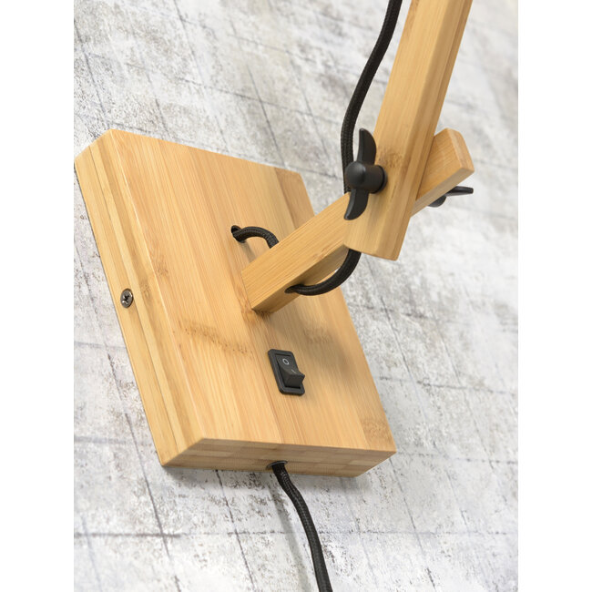 Good&Mojo Wandlamp Kalimantan bamboe naturel Ø44 zwart naturel S