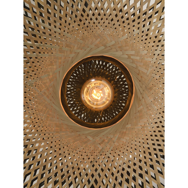 Good&Mojo Wandlamp Kalimantan naturel Ø60 zwart naturel L