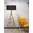 Good&Mojo Vloerlamp bamboe 5-poot Kilimanjaro h.160cm/kap 60x30cm eco linnen zwart