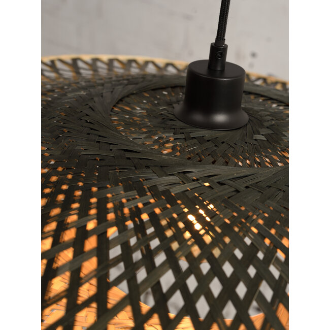 Good&Mojo Wandlamp Kalimantan naturel Ø60 zwart naturel L