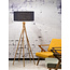 Good&Mojo Vloerlamp bamboe 5-poot Kilimanjaro h.160cm/kap 60x30cm eco linnen blue denim