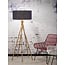 Good&Mojo Vloerlamp bamboe 5-poot Kilimanjaro h.160cm/kap 60x30cm eco linnen blue denim