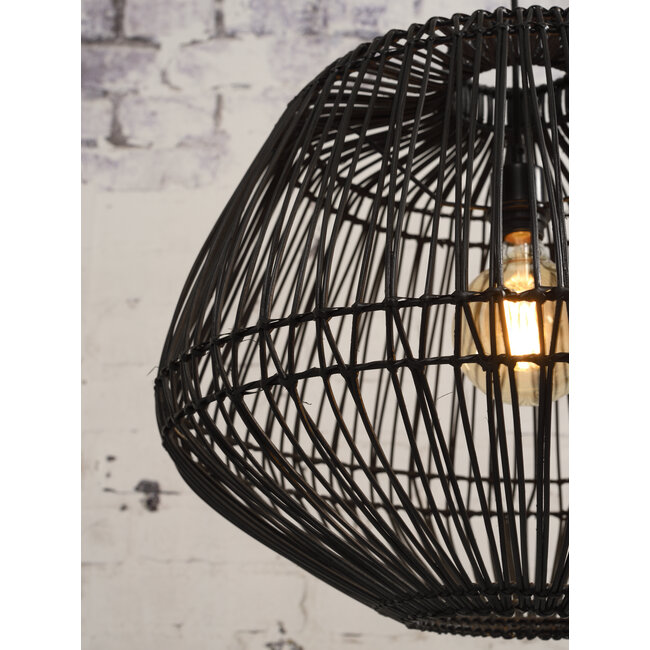 Good&Mojo Good&Mojo Hanglamp Madagascar rotan zwart Ø60cm