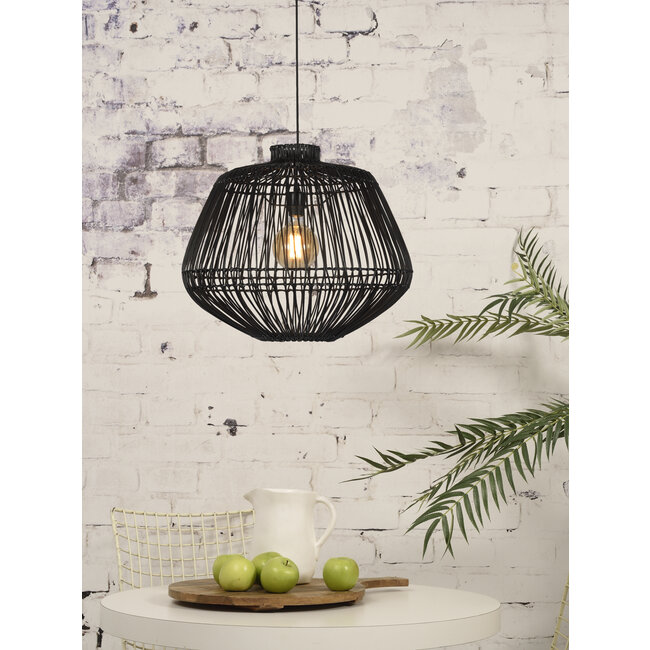 Good&Mojo Hanglamp Madagascar rotan dia.60xh.50cm zwart