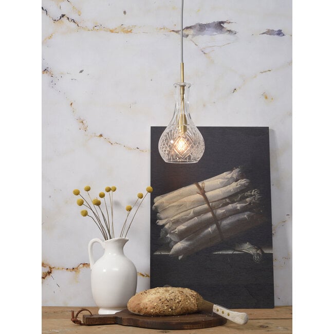 it's about RoMi Hanglamp glas Brussels Ø 14 transparant/goud druppel