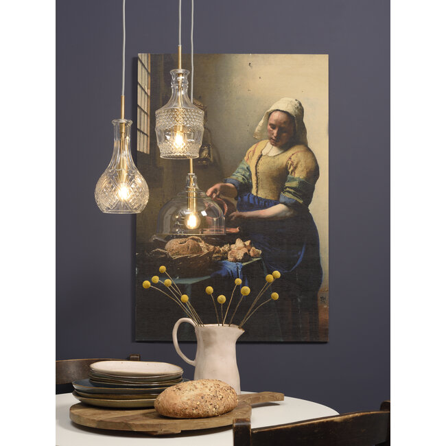 it's about RoMi Hanglamp glas Brussels Ø 13 transparant/goud rechtvormig