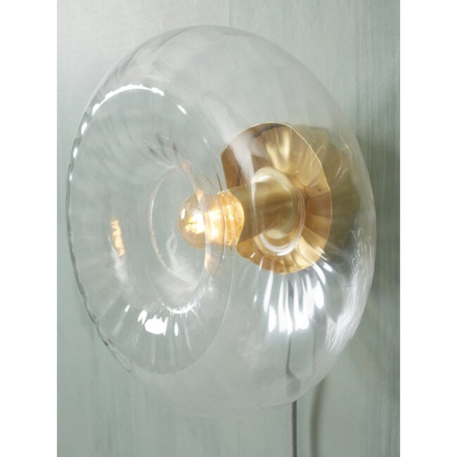 it's about RoMi Wandlamp glas Brussels Ø 27 goud/transparant