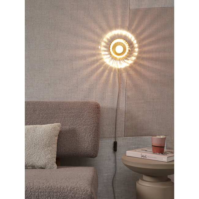 it's about RoMi Wandlamp glas Brussels Ø 27 goud/transparant