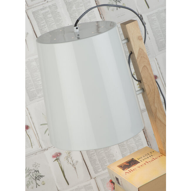 it's about RoMi Vloerlamp ijzer/hout Cambridge voor boeken naturel/ wit