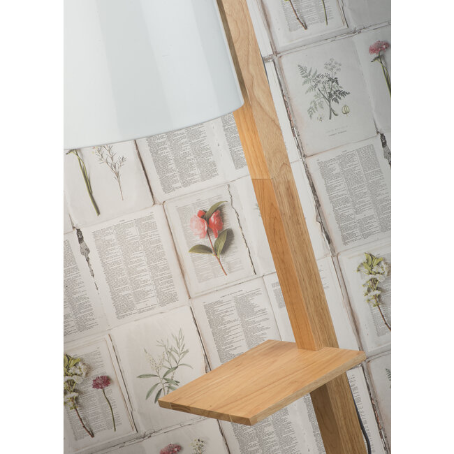 it's about RoMi Vloerlamp ijzer/hout Cambridge voor boeken naturel/ wit