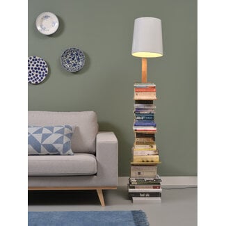 it's about RoMi Vloerlamp ijzer/hout Cambridge voor boeken naturel/ wit