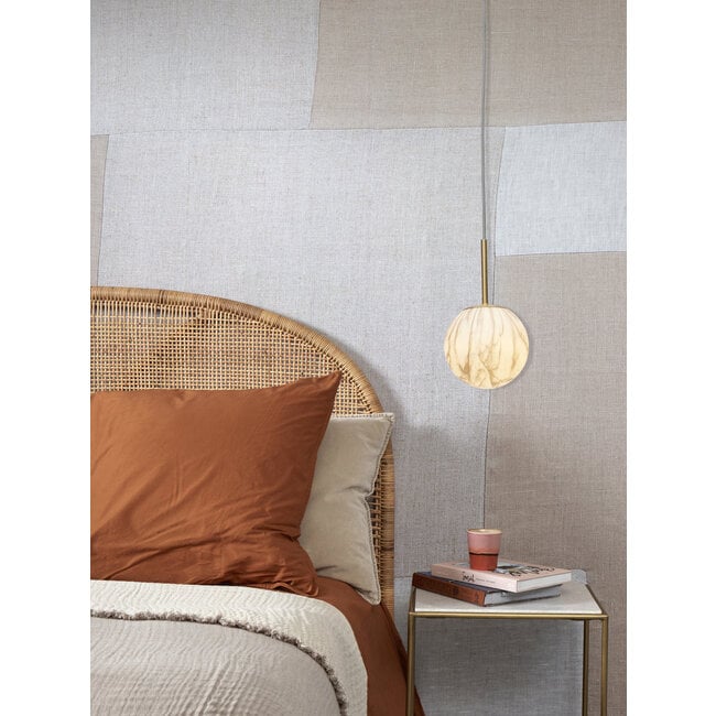 it's about RoMi Hanglamp glas/ijzer Carrara bol wit marmerprint/goud  S