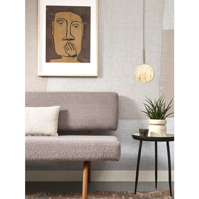 it's about RoMi Hanglamp glas/ijzer Carrara bol wit marmerprint/goud  S