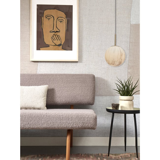 it's about RoMi Hanglamp glas/ijzer Carrara bol wit marmerprint/goud M