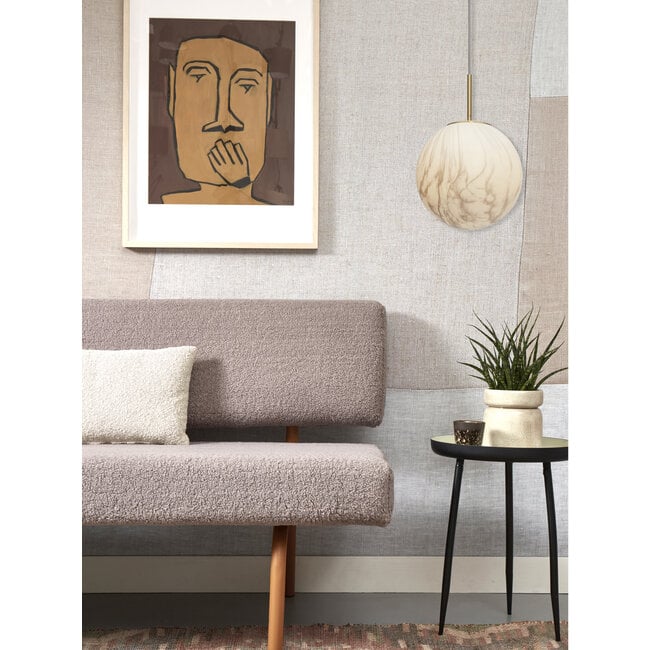 it's about RoMi Hanglamp glas/ijzer Carrara bol wit marmerprint/goud L