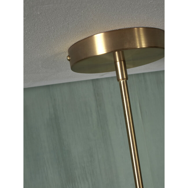 it's about RoMi Hanglamp glas/ijzer Carrara 3-arm met 6 bollen wit marmerprint/goud