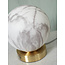 it's about RoMi Tafellamp glas/ijzer Carrara bol wit marmerprint/goud
