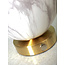 it's about RoMi Tafellamp glas/ijzer Carrara bol wit marmerprint/goud