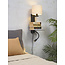 it's about RoMi Wandlamp ijzer Florence plank+usb+leeslamp 15000hrs incl. dimmer l. linnen
