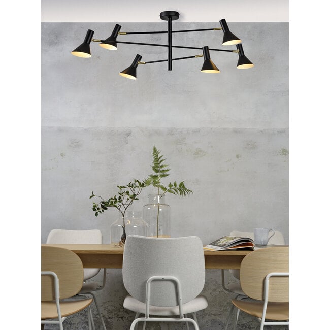 it's about RoMi Plafonniere ijzer Izmir 3-arm zwart/goud accent