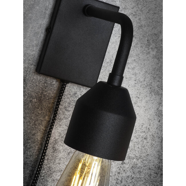 it's about RoMi Wandlamp ijzer Madrid 18x7xh.14cm zwart S