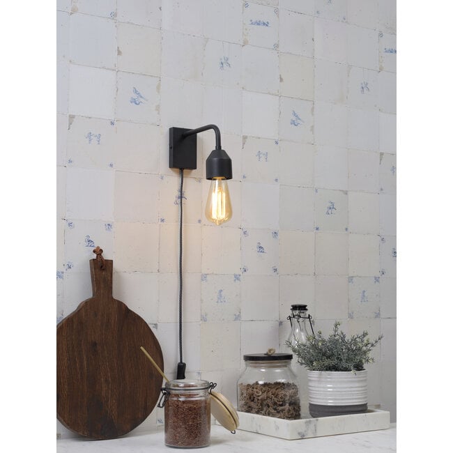 it's about RoMi Wandlamp ijzer Madrid 18x7xh.14cm zwart S
