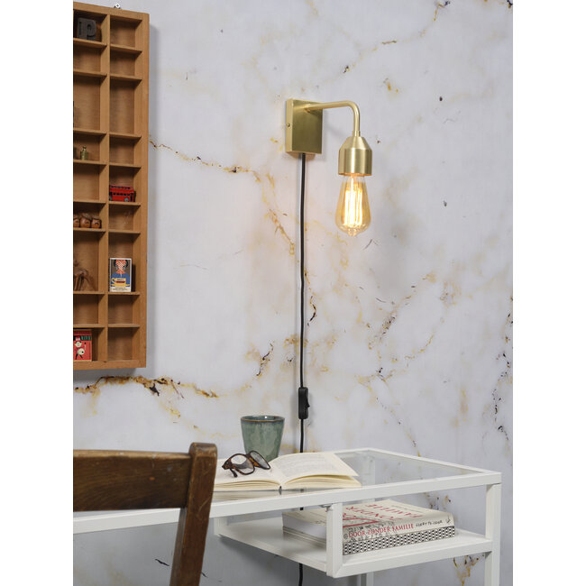 it's about RoMi Wandlamp ijzer Madrid 18x7xh.14cm goud S