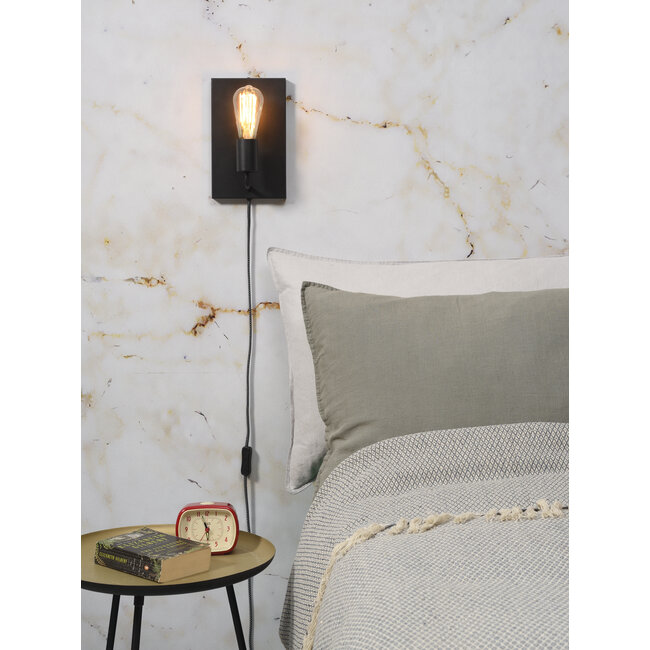 it's about RoMi Wandlamp ijzer Madrid b.15xh.25cm zwart L