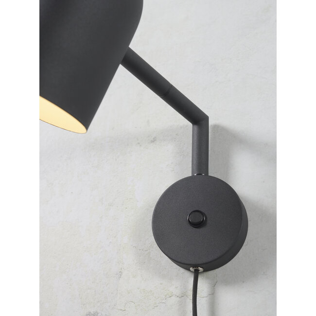 it's about RoMi Wandlamp ijzer Marseille zwart
