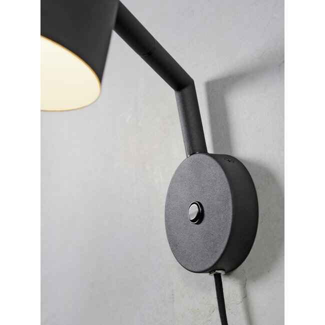 it's about RoMi Wandlamp ijzer Marseille zwart