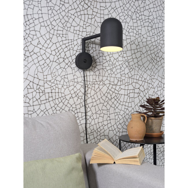 it's about RoMi Wandlamp ijzer Marseille zwart