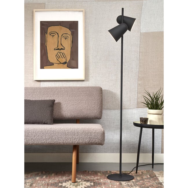 it's about RoMi Vloerlamp ijzer Salamanca 2 kappen h.145 kap Ø16 zwart