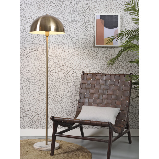 it's about RoMi Vloerlamp ijzer/marmer Toulouse kap Ø40 goud