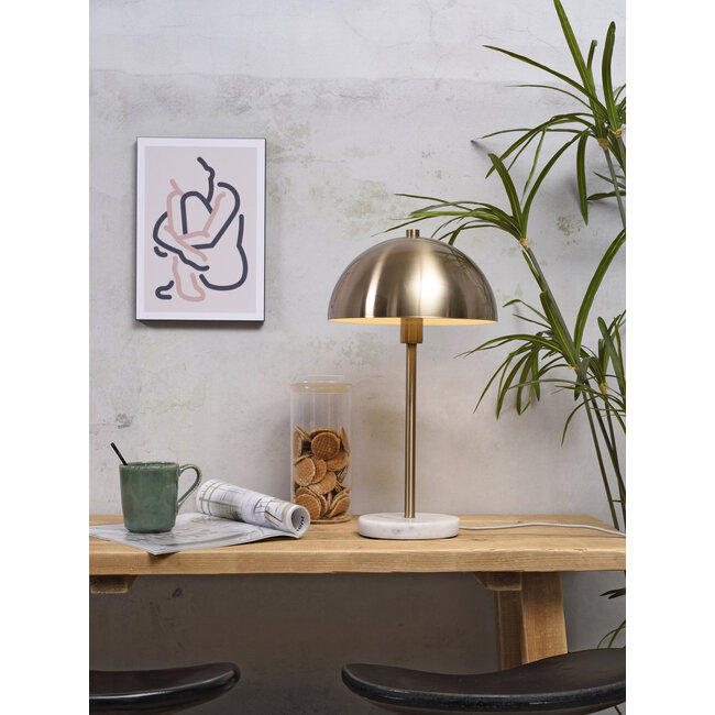 it's about RoMi Tafellamp ijzer/marmer Toulouse h.45cm kap Ø25 goud
