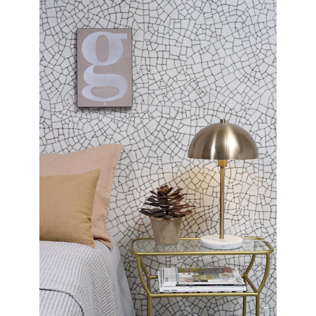 it's about RoMi Tafellamp ijzer/marmer Toulouse h.45cm kap Ø25 goud