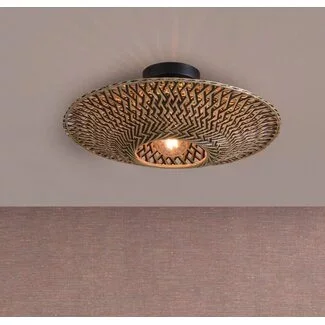 Good&Mojo Plafonniere Bali bamboe dia. 44 x 12 cm zwart/naturel S