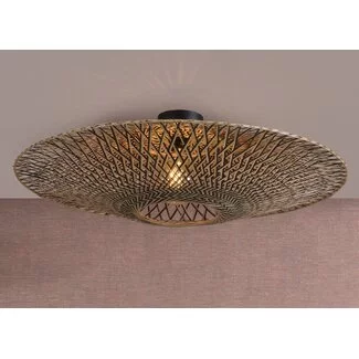 Good&Mojo Plafonniere Bali bamboe dia 87 x 20 cm zwart/naturel L