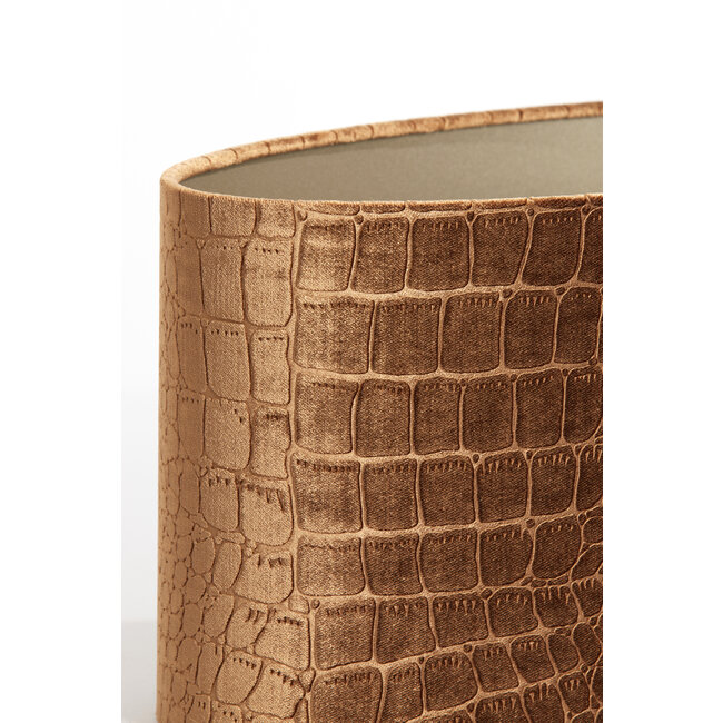 Light en Living Ovale lampenkap PRAYA bruin 45x21x22 cm - Light & Living