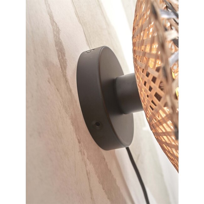 Good&Mojo Wandlamp Kalimantan XS 30cm zwart naturel