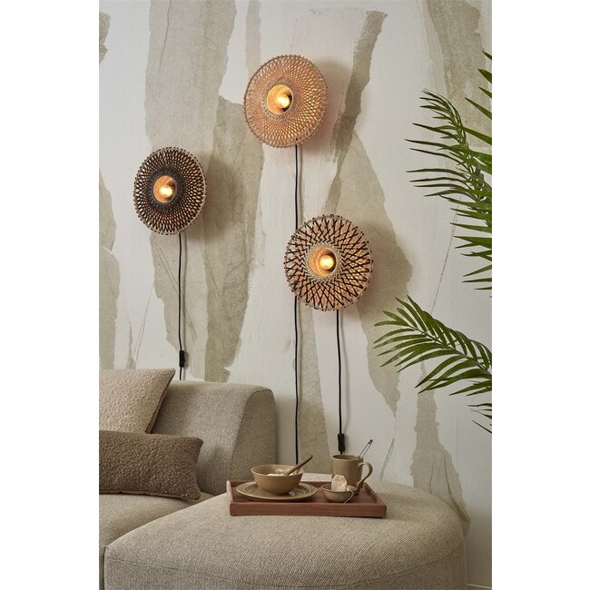 Good&Mojo Wandlamp Kalimantan XS 30cm naturel - Duurzaam & Sfeervol