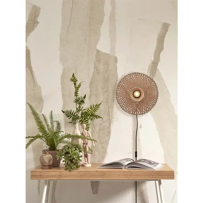 Good&Mojo Wandlamp Kalimantan XS 30cm naturel - Duurzaam & Sfeervol