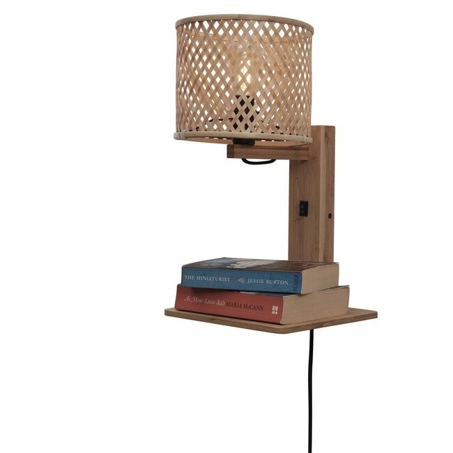 Good&Mojo Wandlamp Java met plank naturel